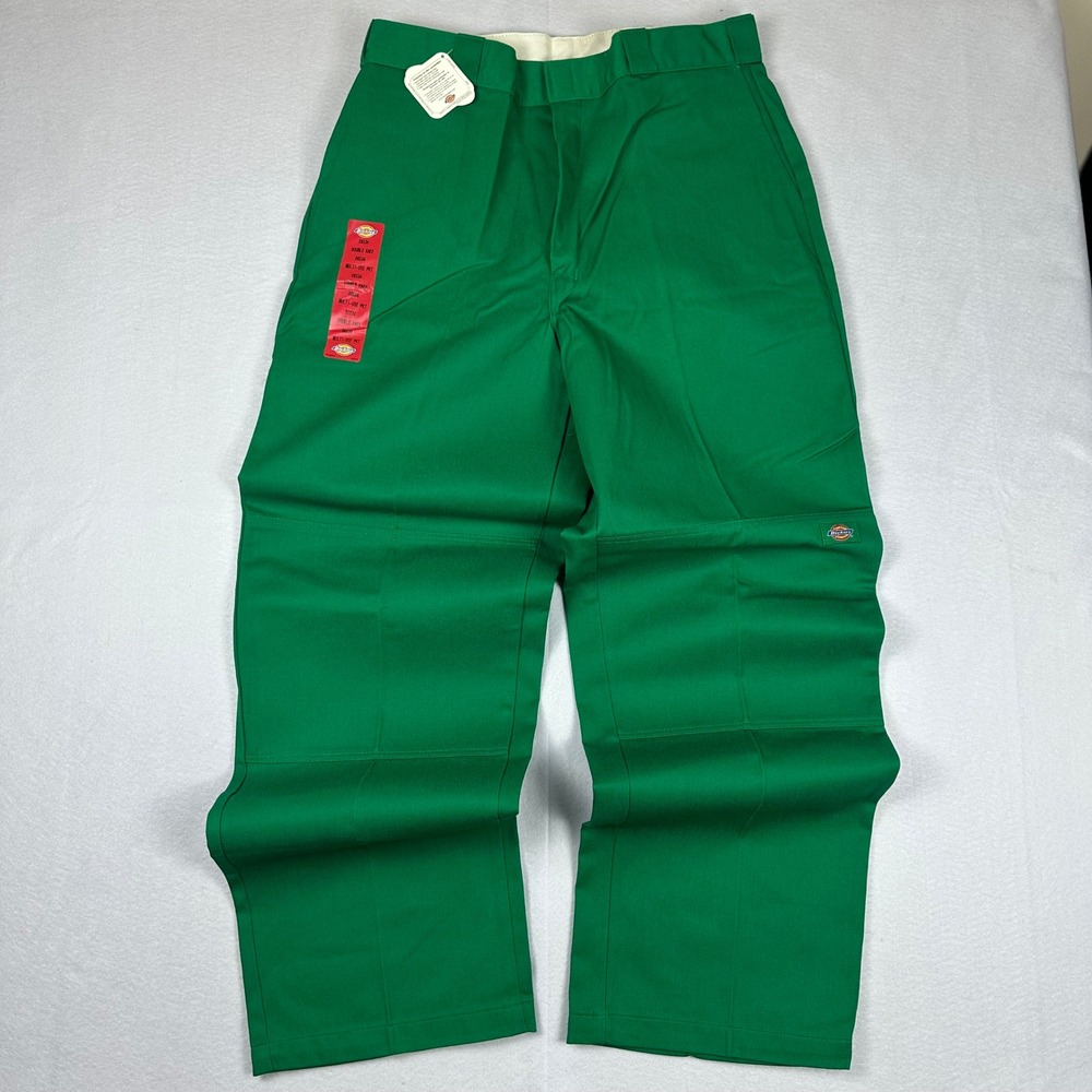 Y2K NOS Dickies Double Knee Loose Fit Work Pants Green Mens 36x34 NWT